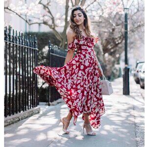 TOPSHOP Hanky XS Floral Maxi Long Dress Whimsical Summer Fairy Feminine Romantic